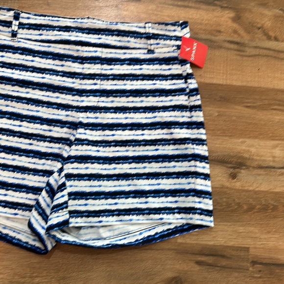 SPANX WOMENS SUNSHINE SHORT 6in BLUE PAINTED STRIPED LIGHTWEIGHT SZ MEDIUM NEW - Picture 4 of 11